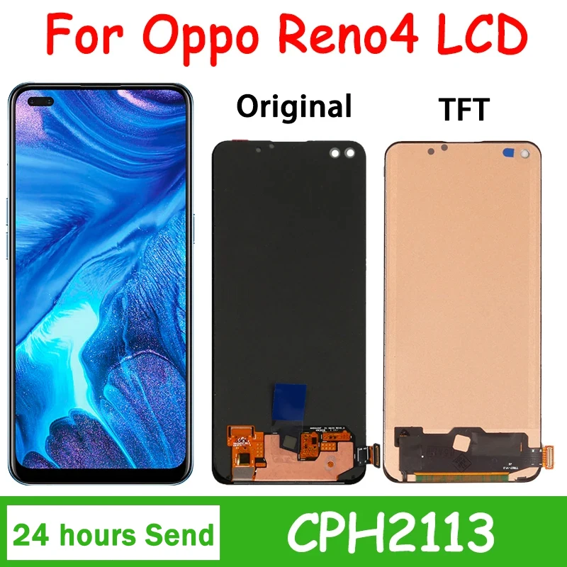 100% Test For Oppo A93 4G CPH2121Lcd Display Digital Touch Screen Assembly For Reno 4 4F reno 4 lite F17 Pro lcd