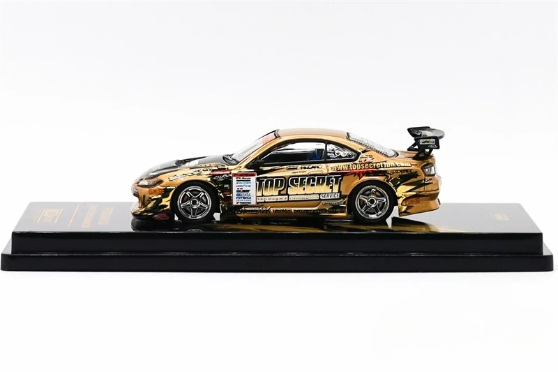 1:64 TOP SECRET Silvia (S15) Gold D1 Grand Prix Series Champion 2004 Diecast Collector's Vehicle Model Car