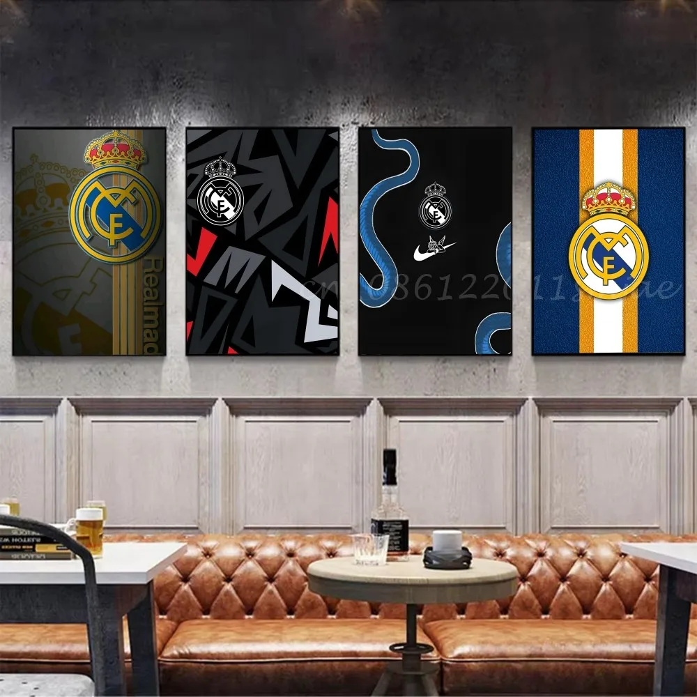 1 قطعة R-Real Madrid C-CF المشارك ذاتية اللصق الفن ورق مقاوم للماء ملصق مقهى بار غرفة جدار ديكور
