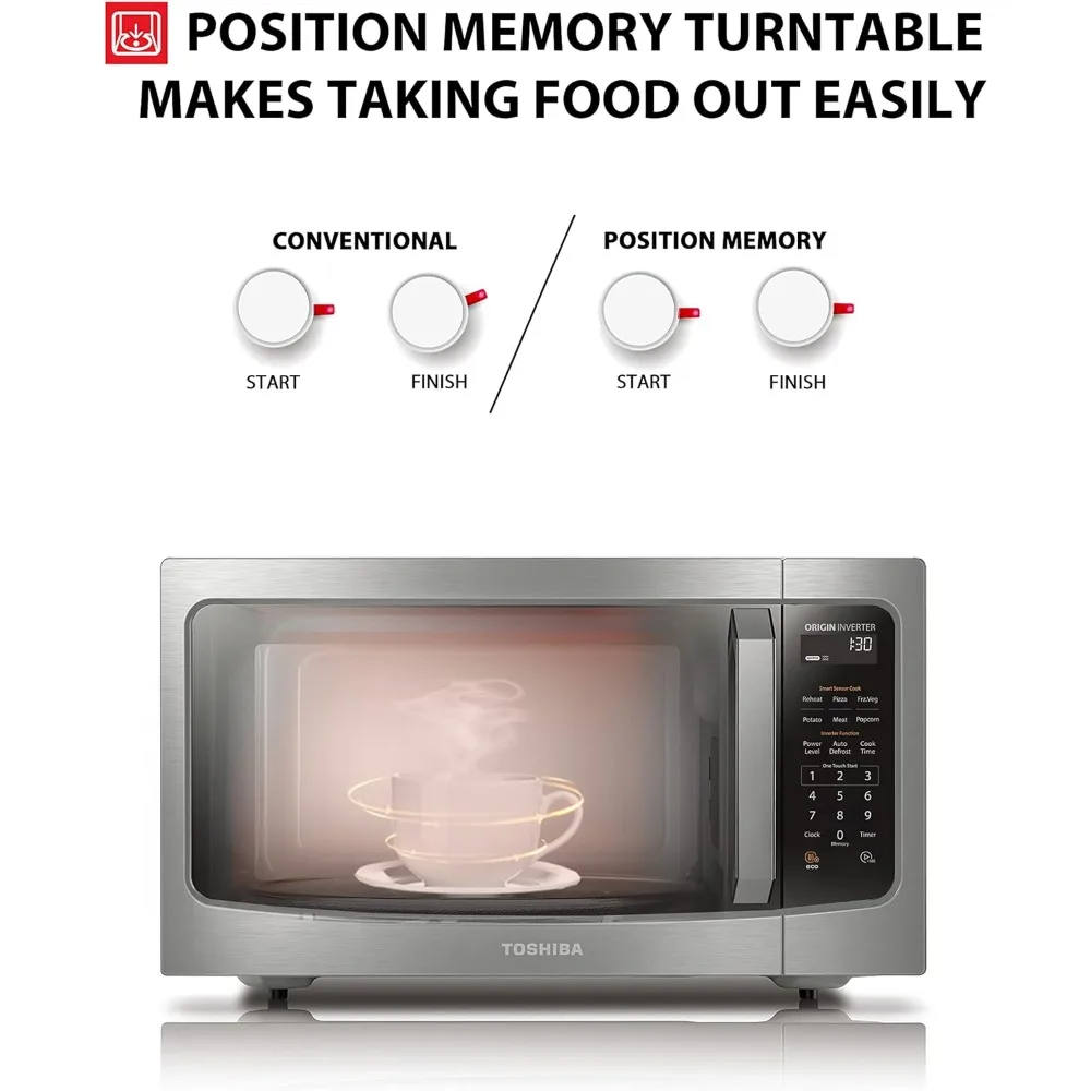 TOWinterBA Four à micro-ondes ML-EM45PIT(SS) à dessus de seau avec technologie d'inverseur, essentiels de cuisine, capteur intelligent