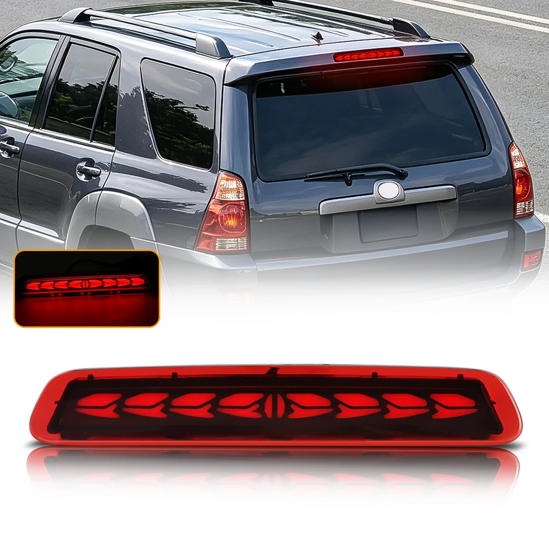 Feu stop monté haut pour Toyota 4Runner Limited 2003 2004 2005, feu de freinage LED, feu arrière central, accessoires automobiles