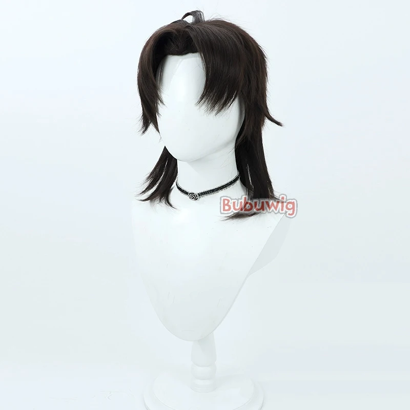 Bubuwig Synthetisch Haar Kotomine Kirei Cosplay Pruiken Game Fate Kirei Kotomine 40 cm Korte Rechte Donkerbruine Pruik Hittebestendige