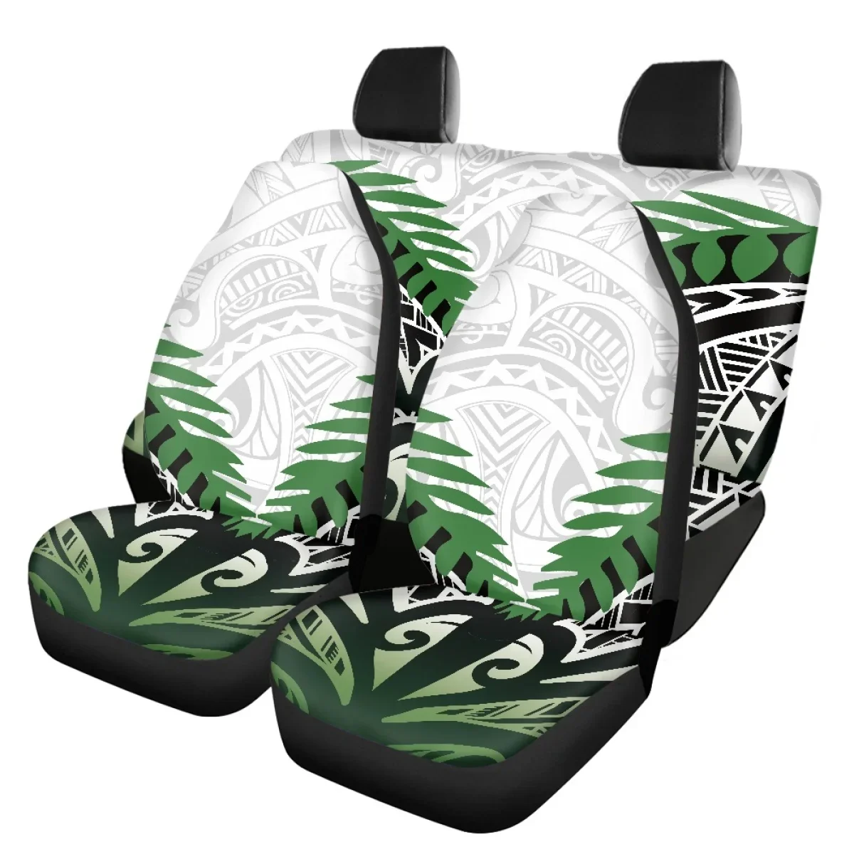 Polynesian Tribal Culture Front and Back Car Seat Cushion Cover Auto Intorior Decor Heavy-Duty Nonslip Full Set Vehicle Seat