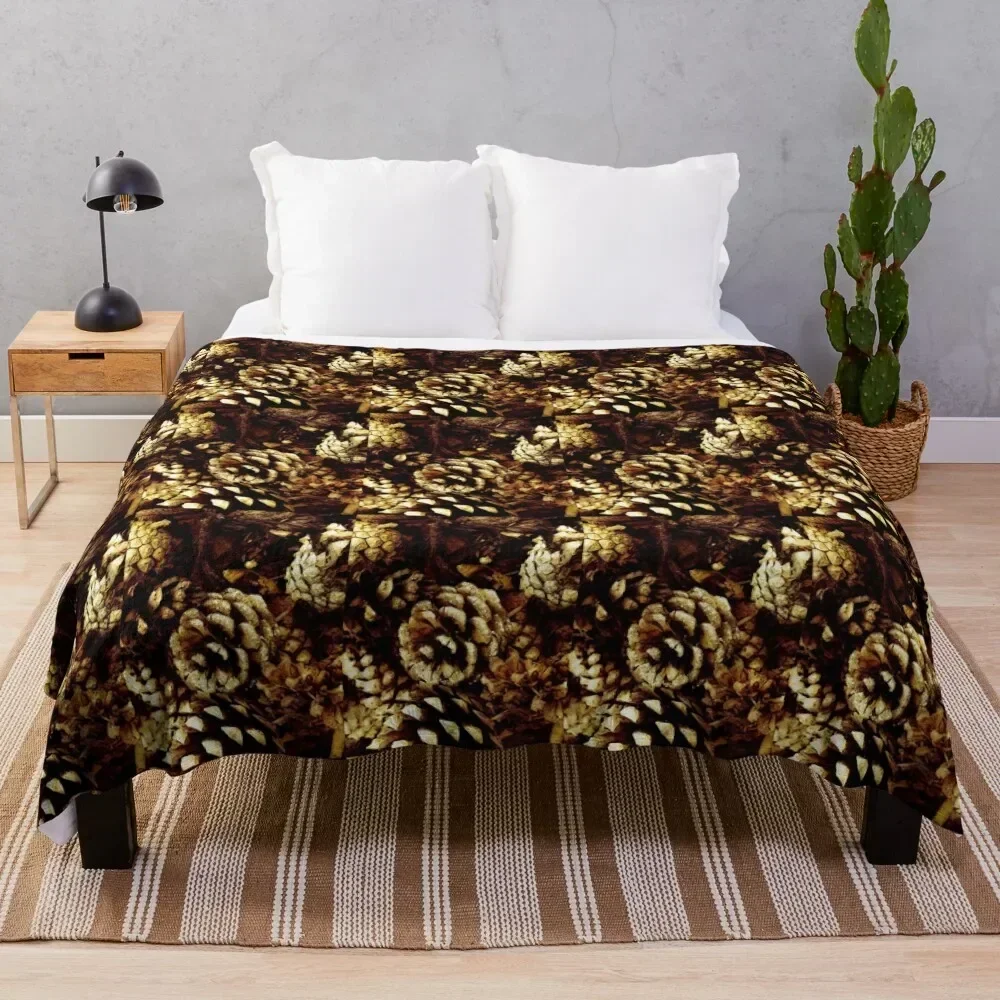 Pine Cones Throw Blanket Fuzzy Plush Throw Blanket for Sofa Chair