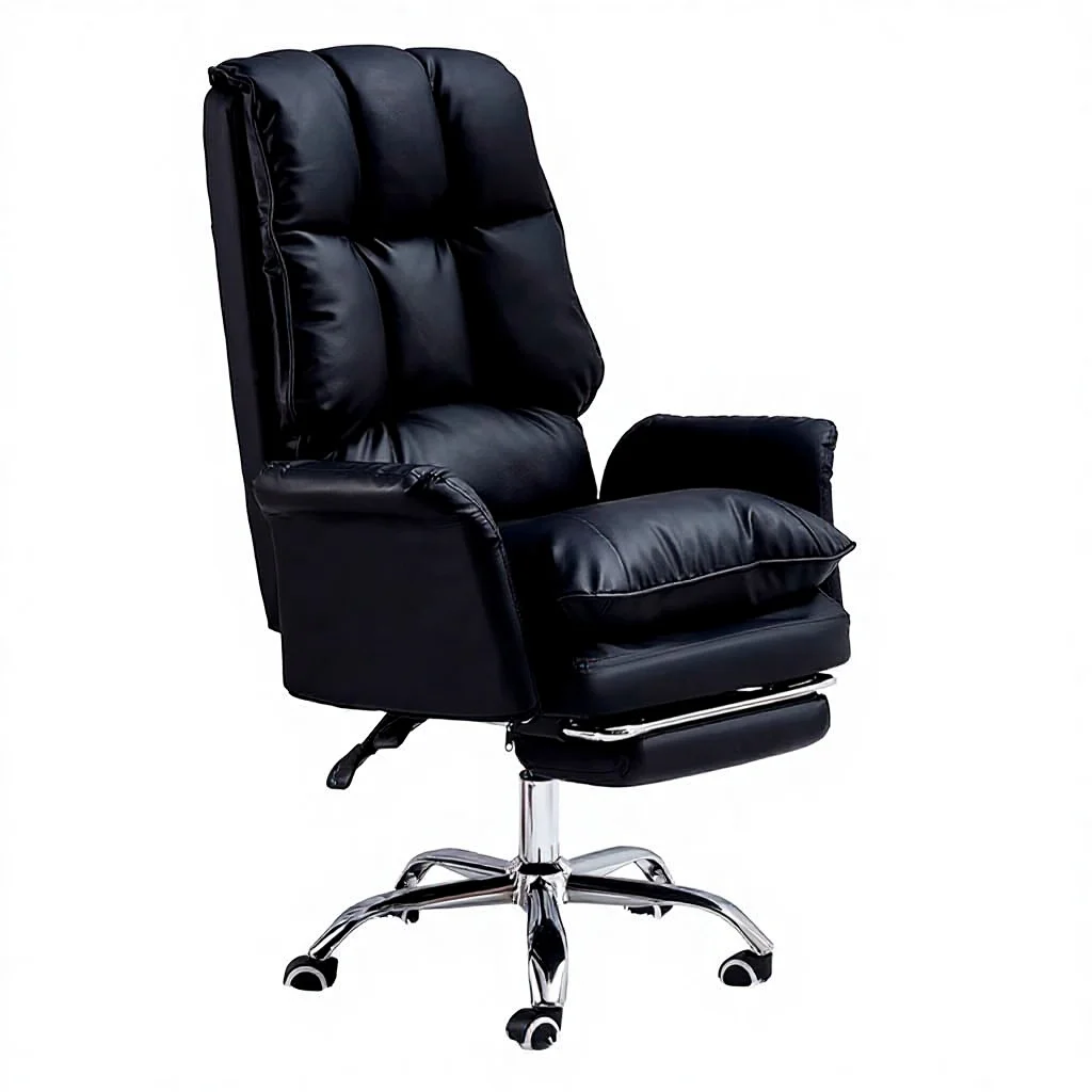 

Luxury Black Leather Executive Office Chair Ergonomic Extendable High Back Swivel Single Chairpromote sales