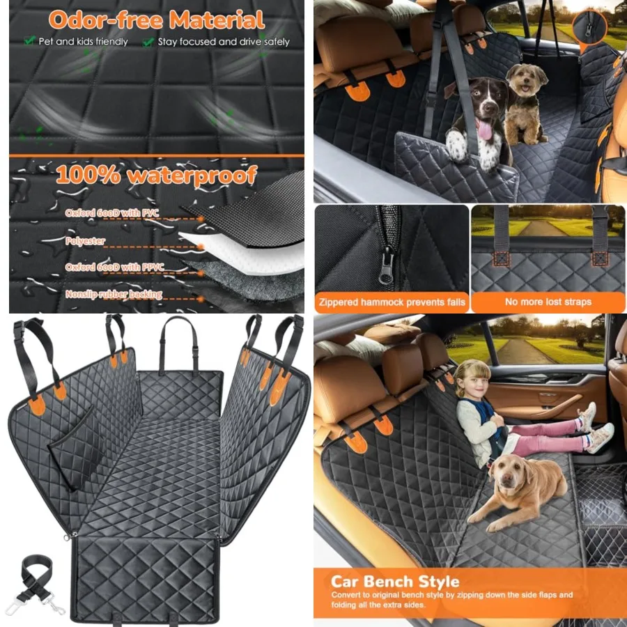 

Dog Car Seat Cover for Pets 100 Waterproof Seat Cover Hammock 600D Heavy Duty Scratch Proof nslip Durable Soft Back Seat Covers