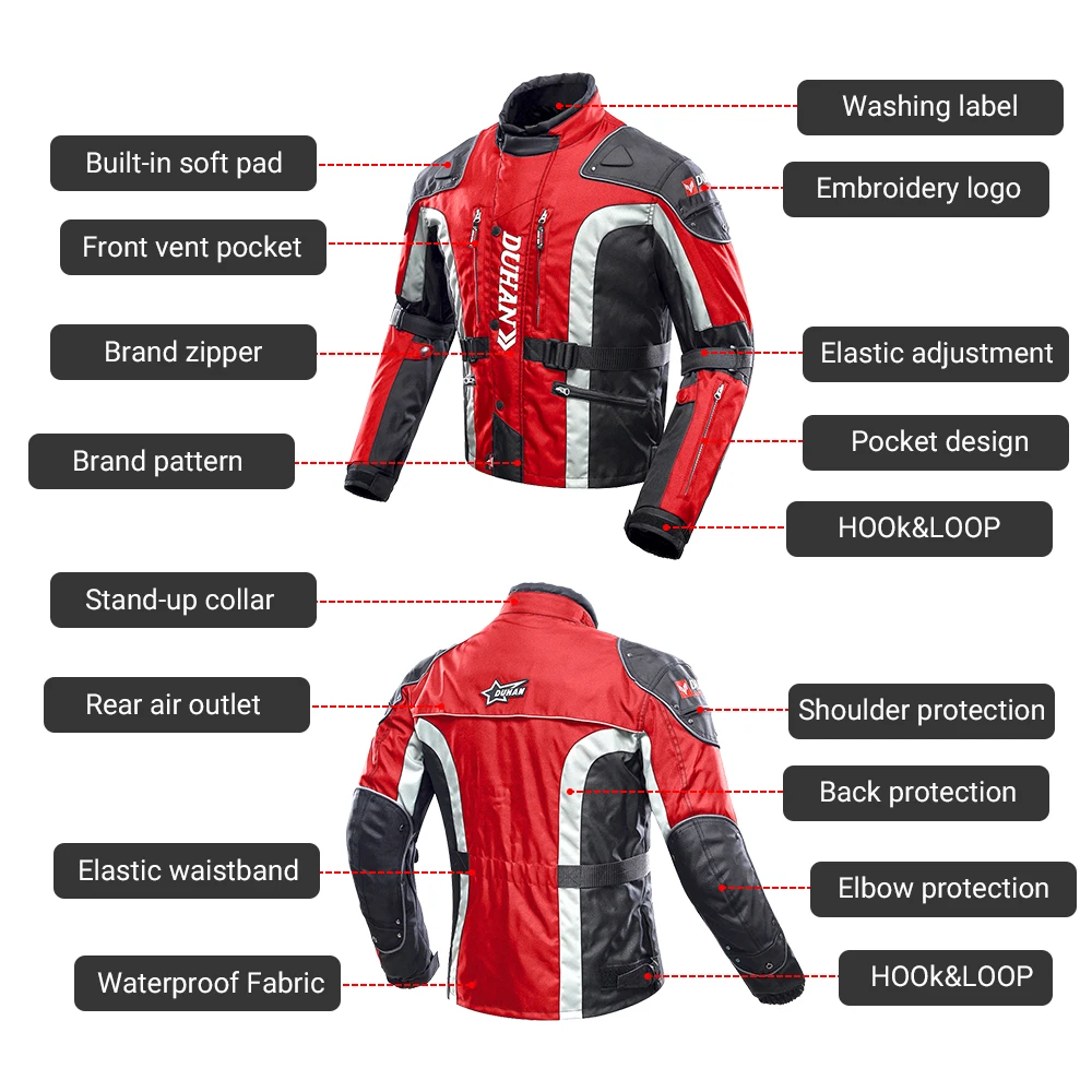 Windproof Winter Warm Motorcycle Jacket  Motocross Jackets Wear-resistant Motorbike Waterproof Anti Fall Road Racing Jacket