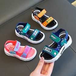 Trendy Cute Cartoon Open Toe Sandals For Boys, Breathable Lightweight Wear-resistant Sandals For All Seasons