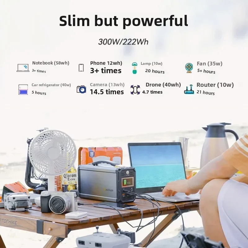 New 60000mAh Portable Power Station 222WH Emergency Solar Generator Battery Pack Power Bank for Camping Drone Laptop Supply RV