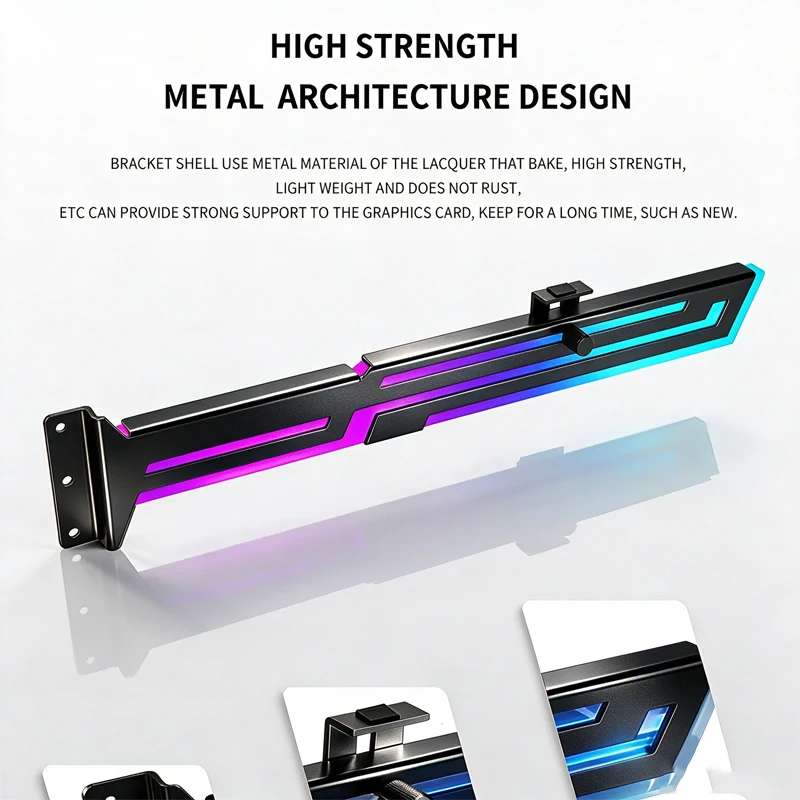 Horizontal Graphics Card Holder Digital ARGB Shenguang Synchronous Sea View Room Chassis Support Bracket for PC Building