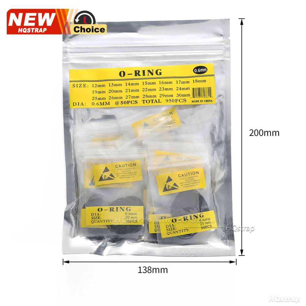 750/960pcs 1set Rubber O-Ring Waterproof Watch Back Cover Gasket Washers 12-30mm 0.5mm 0.6mm 0.7mm Thickness Watch Repair Tool