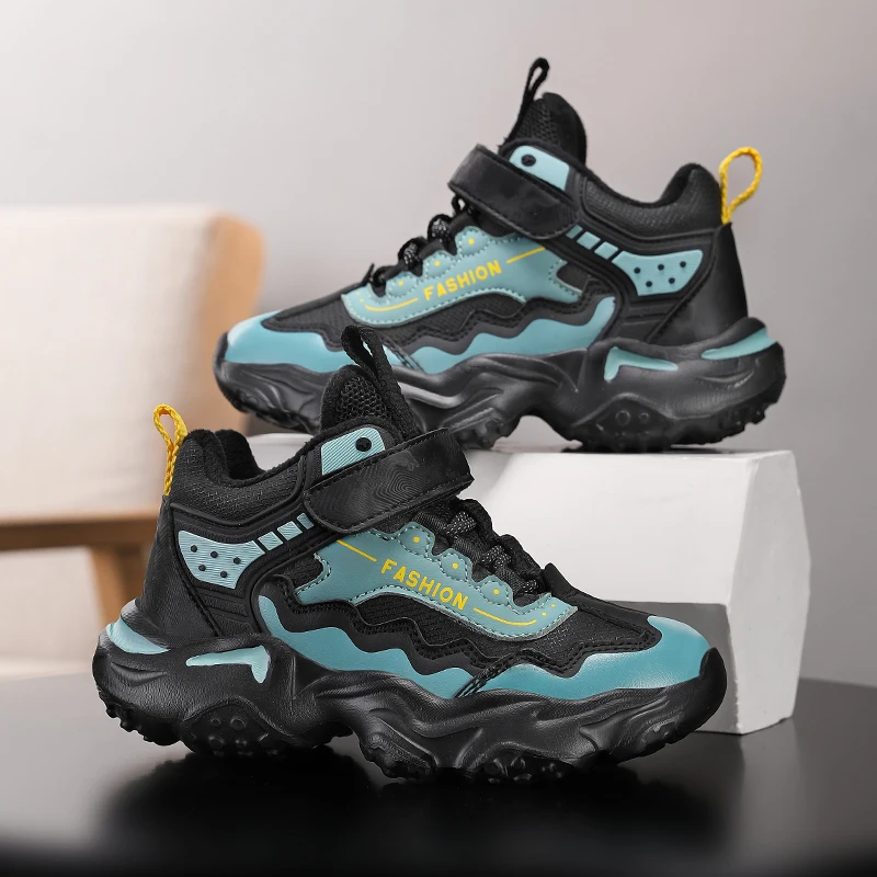 Fashion Children Sports Shoes Leather Comfortable Girls Boys Non-slip Running Shoes Outdoor Kids Casual Tennis Walking Sneakers