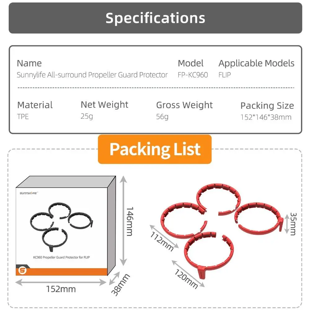 Anti-collision Propeller Guard Anti-drop Full Surround Protector Bumper Quick Release Lightweight Protection Rings for DJI Flip