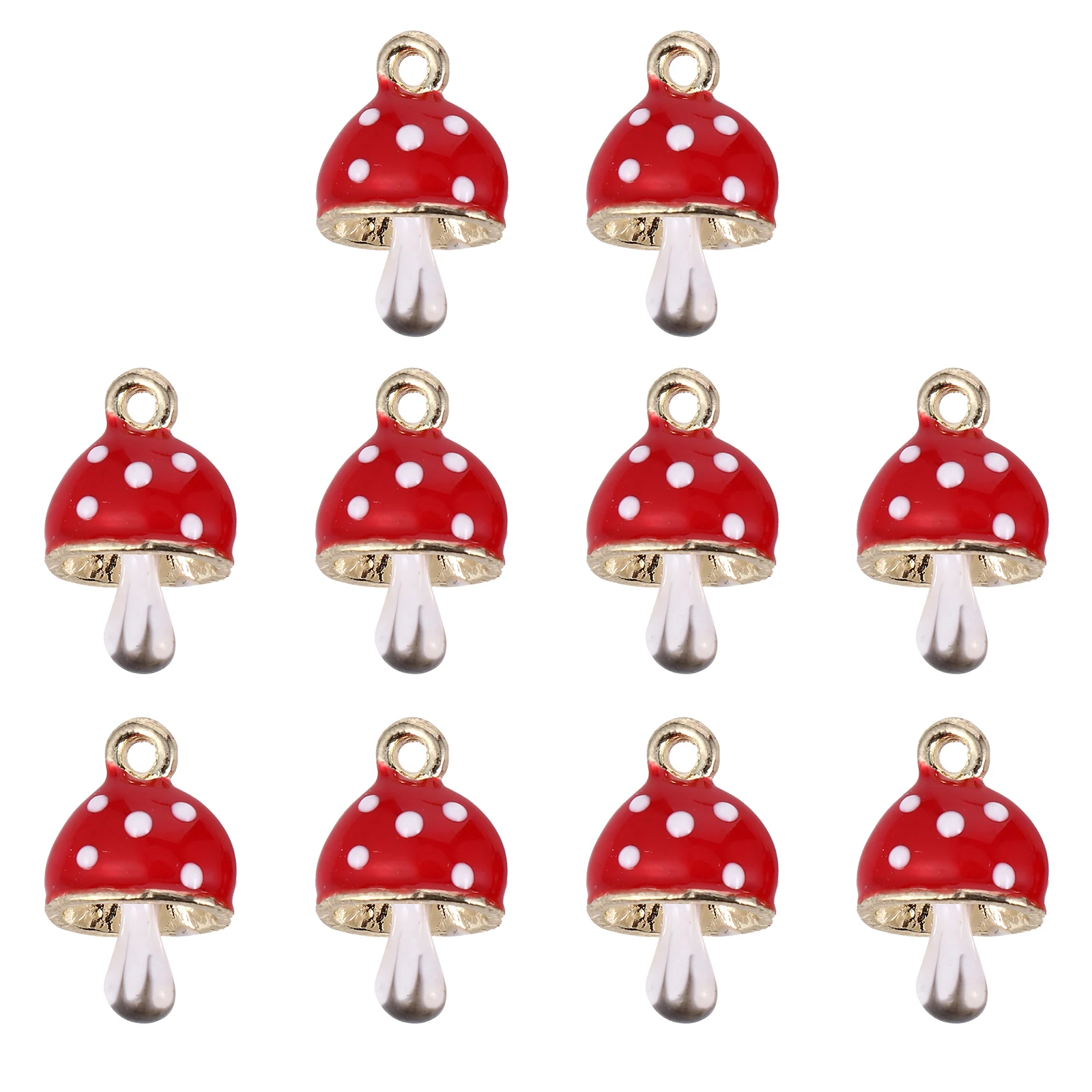 

10 Pcs Mushroom Earring Accessories Delicate Alloy Charms Jewelry Making Small Decorative DIY Pendant Creative Fashion
