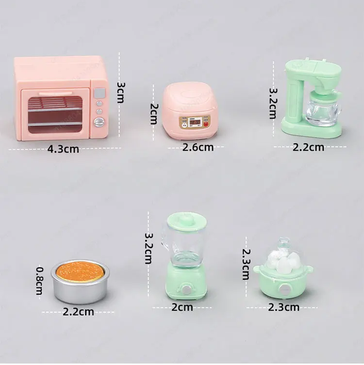 Mini Pretend Play Set Electric Rice Cooker Oven Blender Egg Steamer Dollhouse Accessories Kids Toy - view 5