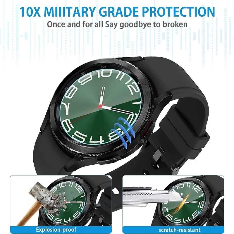 ฟิล์มฟอยล์สำหรับ Samsung Galaxy WATCH 6 5 Pro 4กระจกนิรภัย44มม. 40มม. 43มม. 47มม. สำหรับ Samsung WATCH 6 5 Pro 4