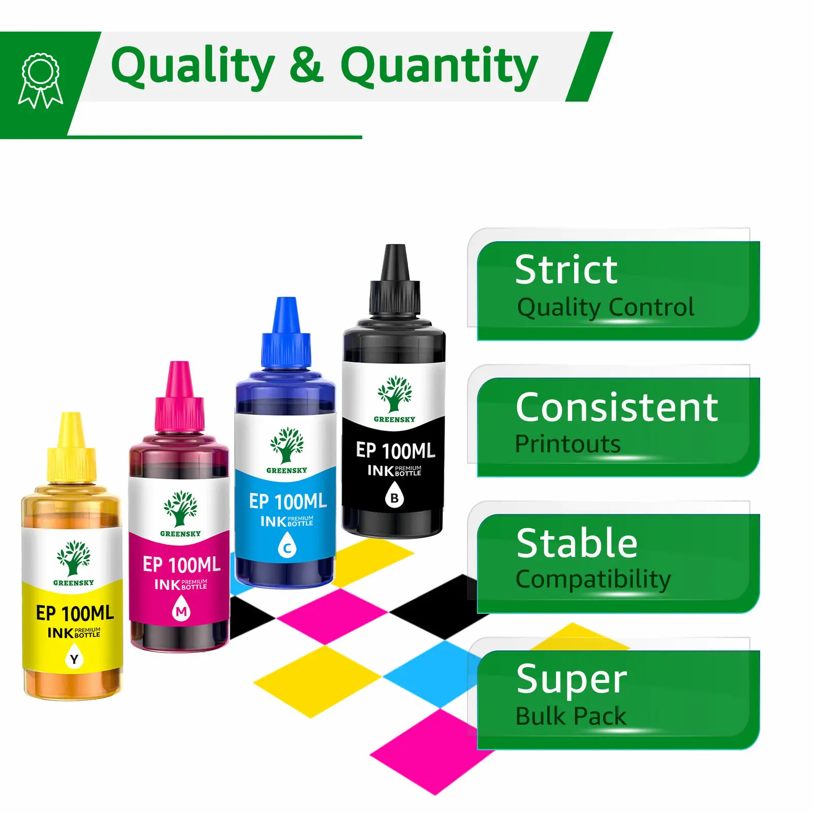 4PK Ink compatible for Epson Sublimation Ink EcoTank ET-2760 ET-2650 ET-2800