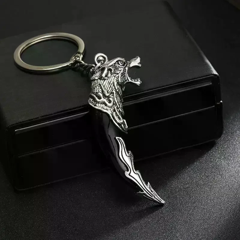 Wolf Teeth Shaped Pendant Keychain Cool Decorative Accessory For Backpacks Punk Jewelry