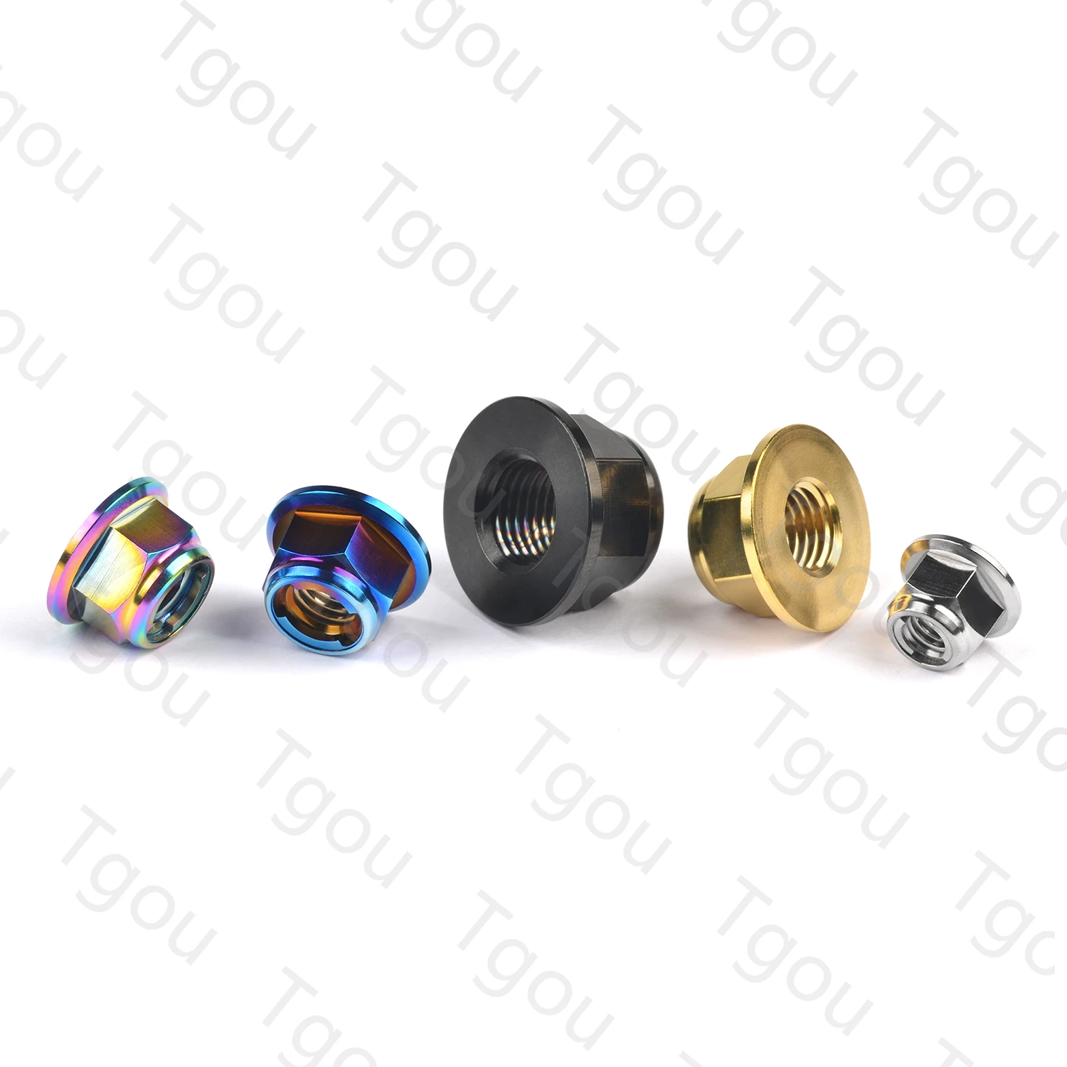 Tgou Titanium Nut M6 M8 M10 M12 Locking Flange Nuts for Bicycle Motorcycle