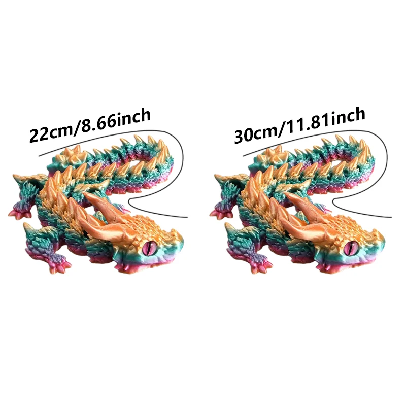 3D Printed Magic Dragon Charming  Movable Joint Fidget Toy Rotatable Articulated Office Desktop Ornament Adults Kid Crafts Gift