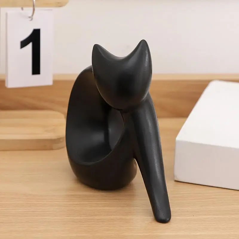 Abstract Cat Figurine Mantle Kitten Decor Minimalist Art Kitten Sculptures Cat Figurine For Decoration Living Room Bedroom