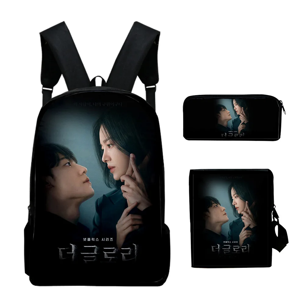 Harajuku Popular The Glory 2 Kdrama 3D Print 3pcs/Set School Bags Laptop Daypack Backpack Inclined shoulder bag Pencil Case