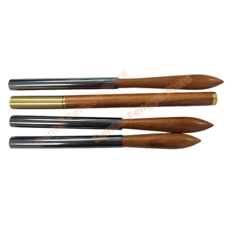 5Pcs/Set Dental Lab Full Denture Glazing &Porcelain Kit Wooden Handle Porcelain Cutback Knife Glazing Pen Needle Glaze Bottle