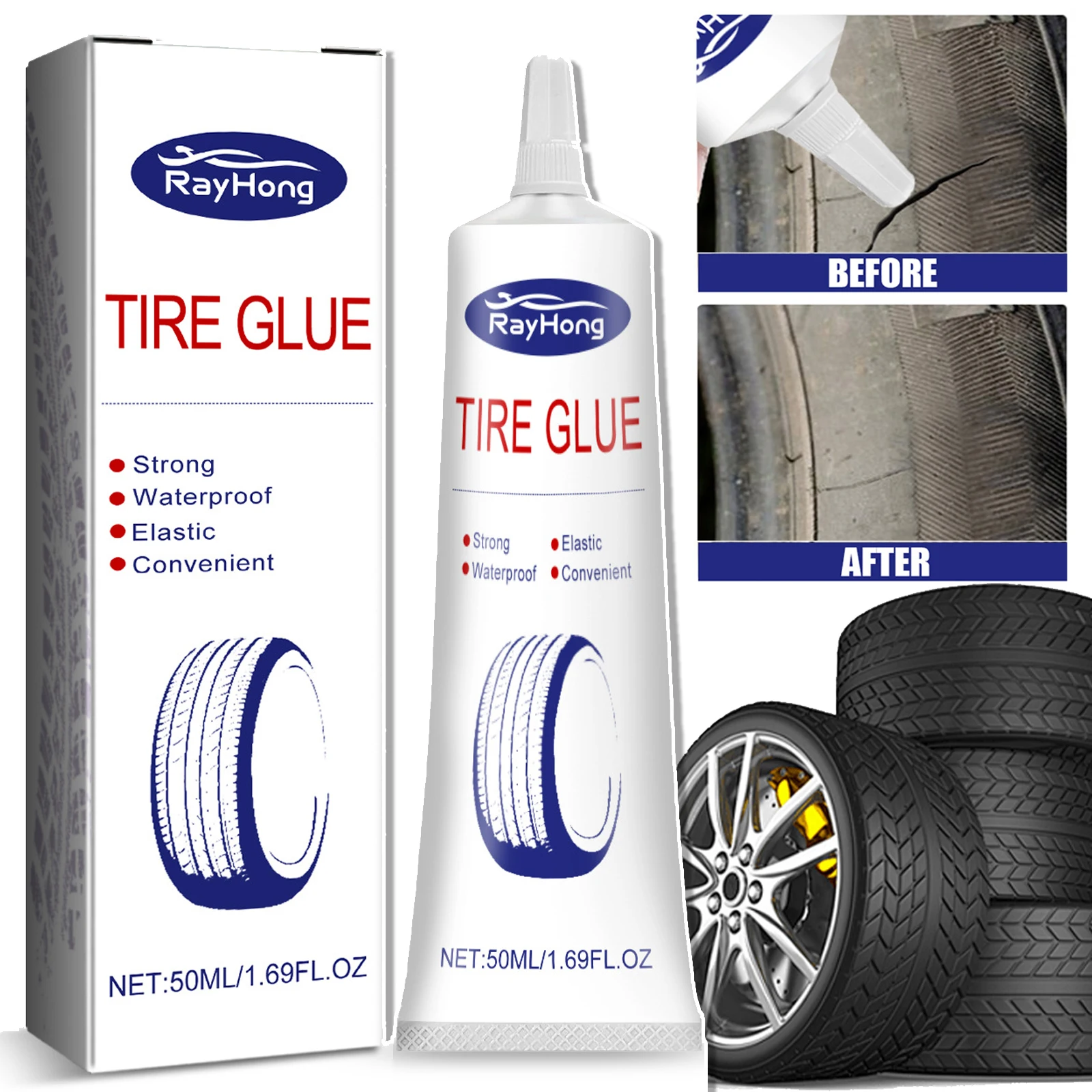 Car Tire Repair Glue Strong Rubber Wear-resistant Non-corrosive Adhesive Tire Sealing Bonding Glue Car Tire Repair Sealant