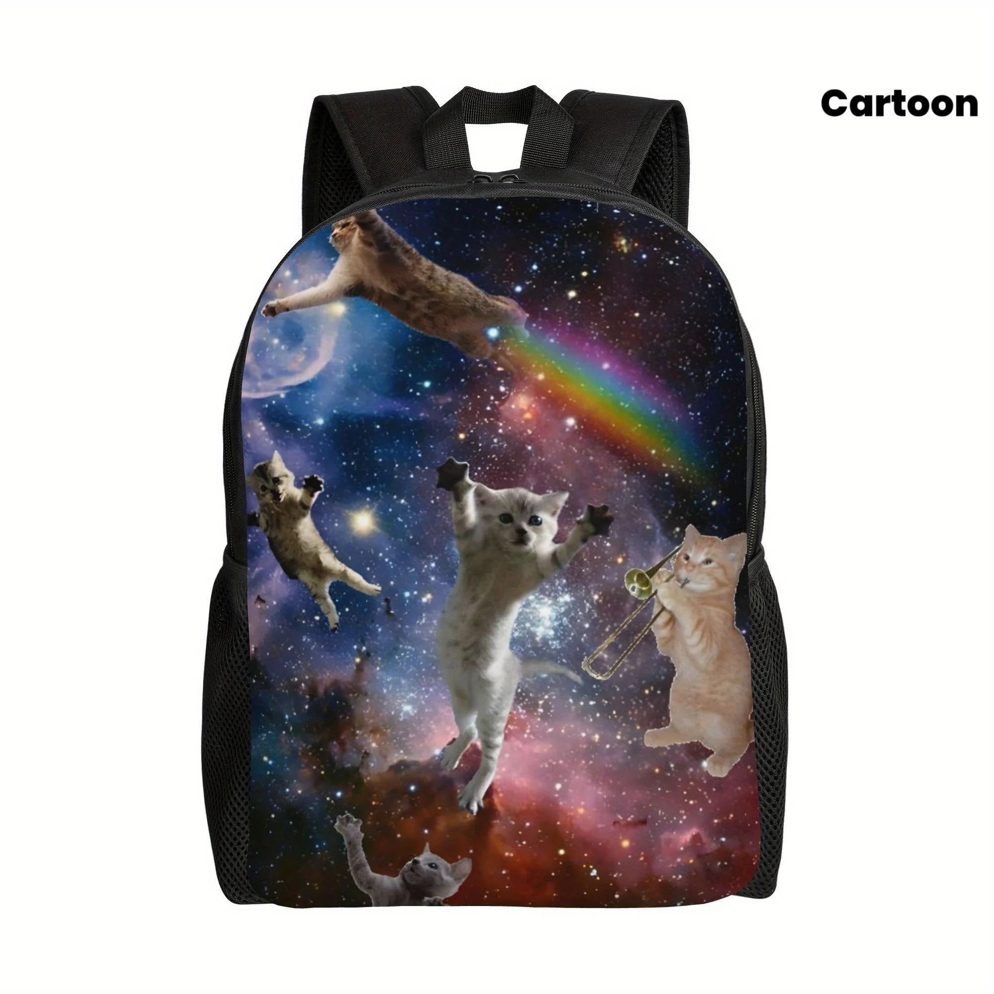 

Рюкзак с мультяшным рисунком Meow Star Universe, подарок для мужчин, студенческая сумка.