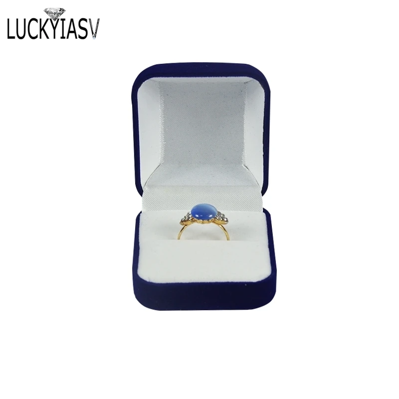 1Piece 5*5.8*3.5Cm Blue Red Black Jewelry Package Box 4 Color Available Ring Stud Earrings Jewelry Organizer Storage Gift Box