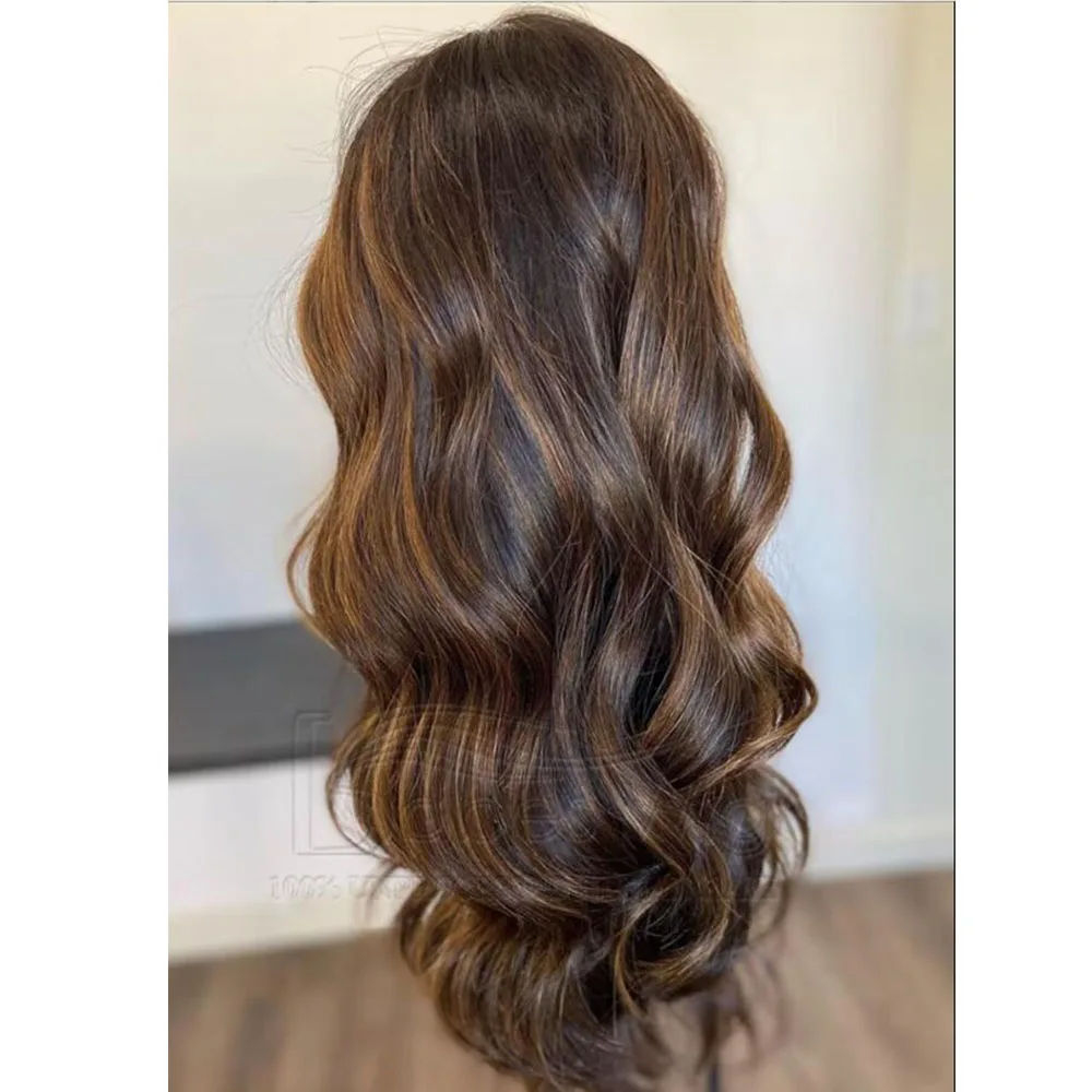 

Выделите Коричневый Длинный Мягкий 28-дюймовый Объемная Волна 5x5 Шелковая Основа Еврейский Парик Человеческих Волос С Детскими Волосами HD Кружева Европейские Волосы Предварительно Сорванные