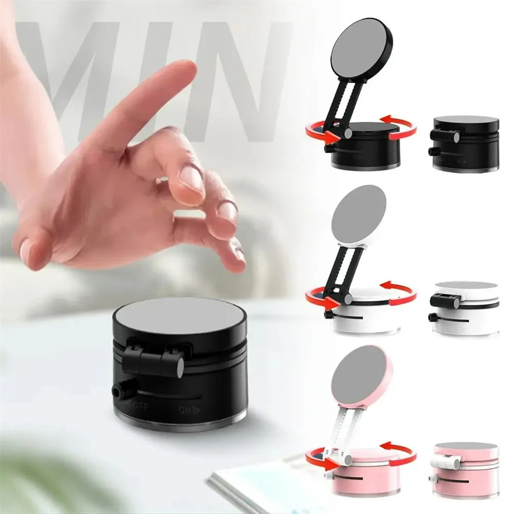 360 Degree Rotation Magnetic Vacuum Suction Phone Holder Strong Magnetic Adsorption Bracket Universal Smartphone Phone Holder