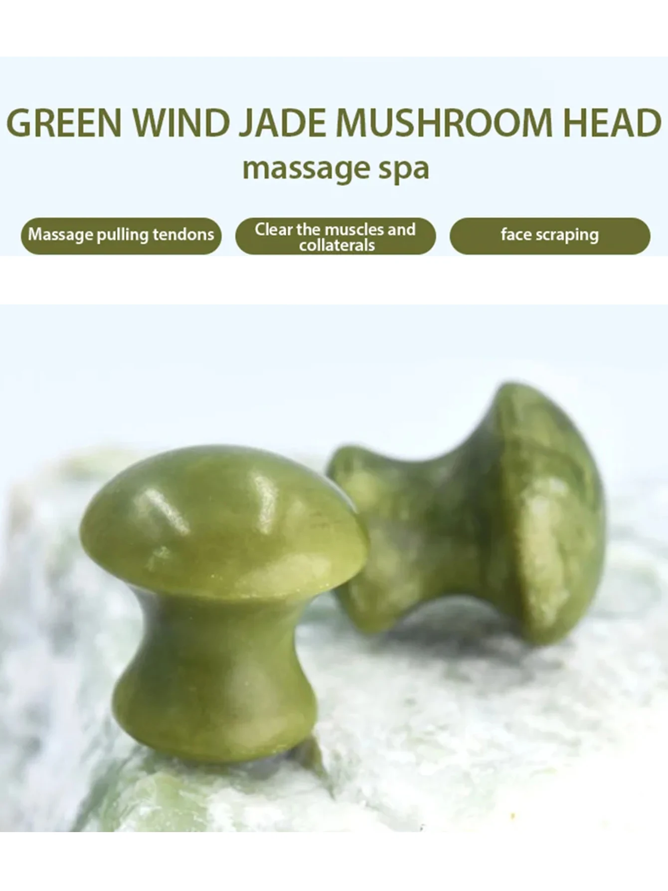 1 قطعة حجر الكوارتز الأخضر الطبيعي مدلك الوجه الأسطوانة الجمال الفطر شكل تدليك العين الرقبة الرعاية التخسيس أدوات التجميل الصحية