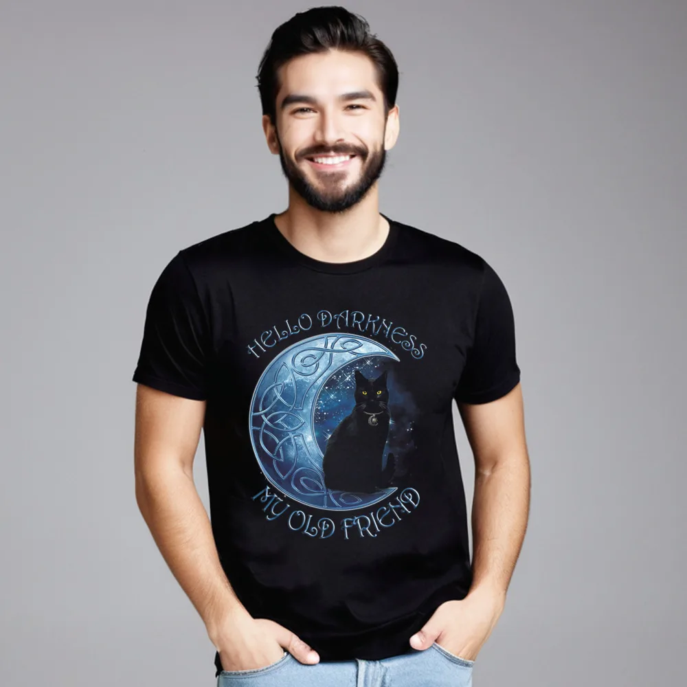 Hello Darkness My Old Friend 100% Cotton T Shirt Boyfriend Short Sleeve Slogan Tees Funky Labor Day O Neck Tshirts Casual