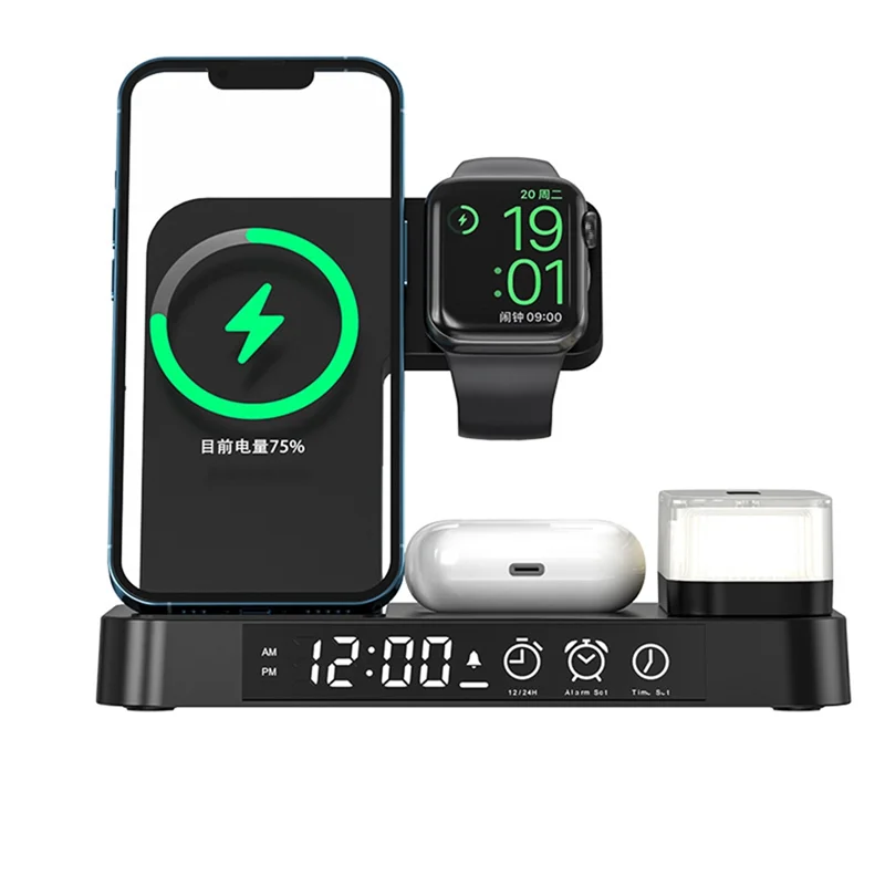 

Use Usb Plug Watch Wireless Charger Wireless Charger Wireless Charging Phone Stand Alarm Clock Fast Charging Base