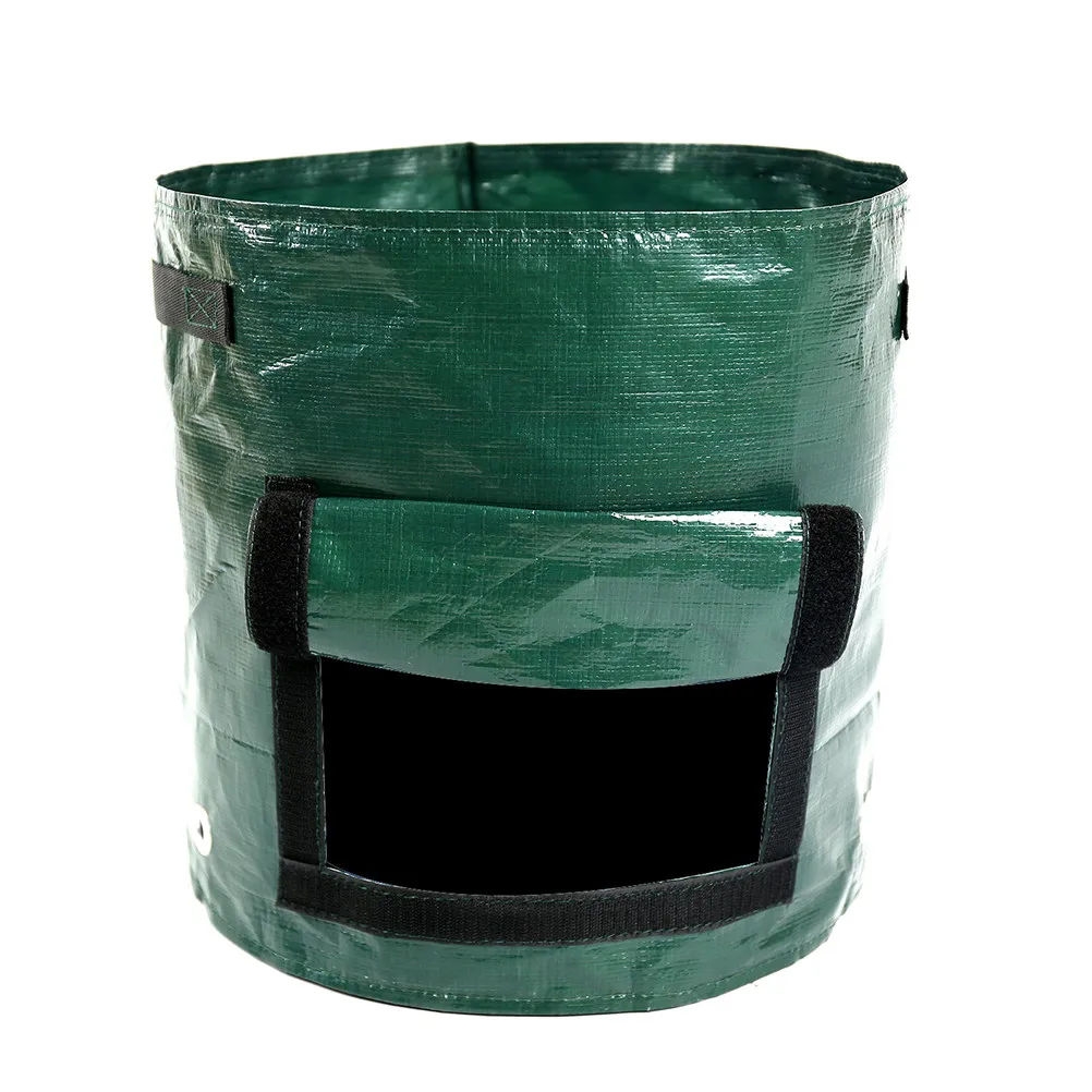 10 Gallon Plant Growth Bag Eco Friendly Biodegradable Fabric Potato Planter with Ventilation Holes Flap Harvest Window Strong