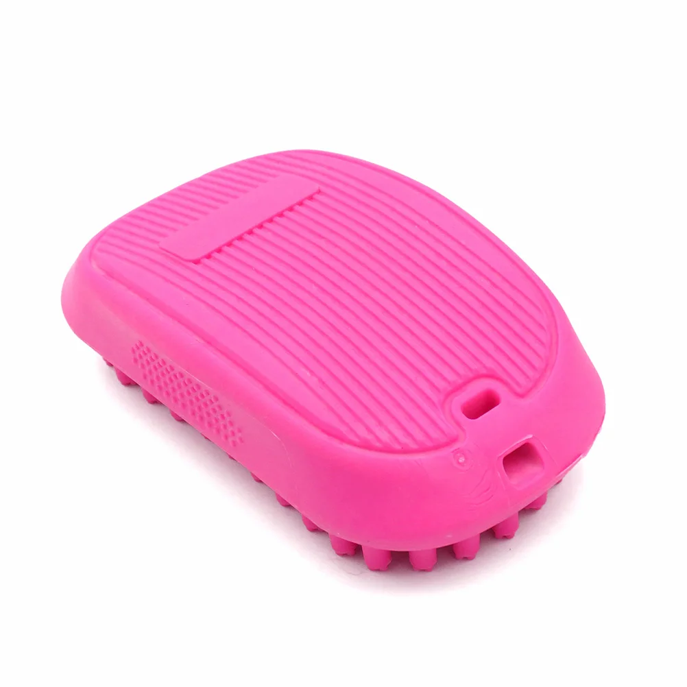 

Pink Silicone Pet Dog Cat Bath Brush Grooming Comb Massage Scrubber Durable Tpr Easy to Wear on Hand for Pet Bath