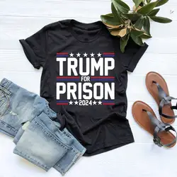 Trump for Prison 2024 T-Shirt Funny Political Humor Gift For Democrats Anti Trum