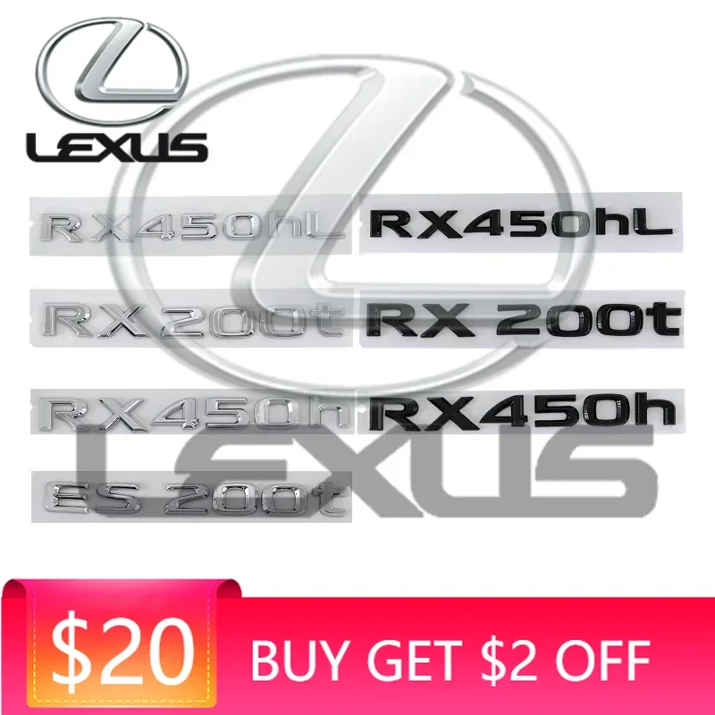 

Эмблемы и наклейки из АБС-пластика для автомобилей Lexus RX450hL, RX200t, RX450h, ES200t: буквенные логотипы, эмблемы на крылья, боковые части кузова, задний багажник, декоративные наклейки, аксессуары