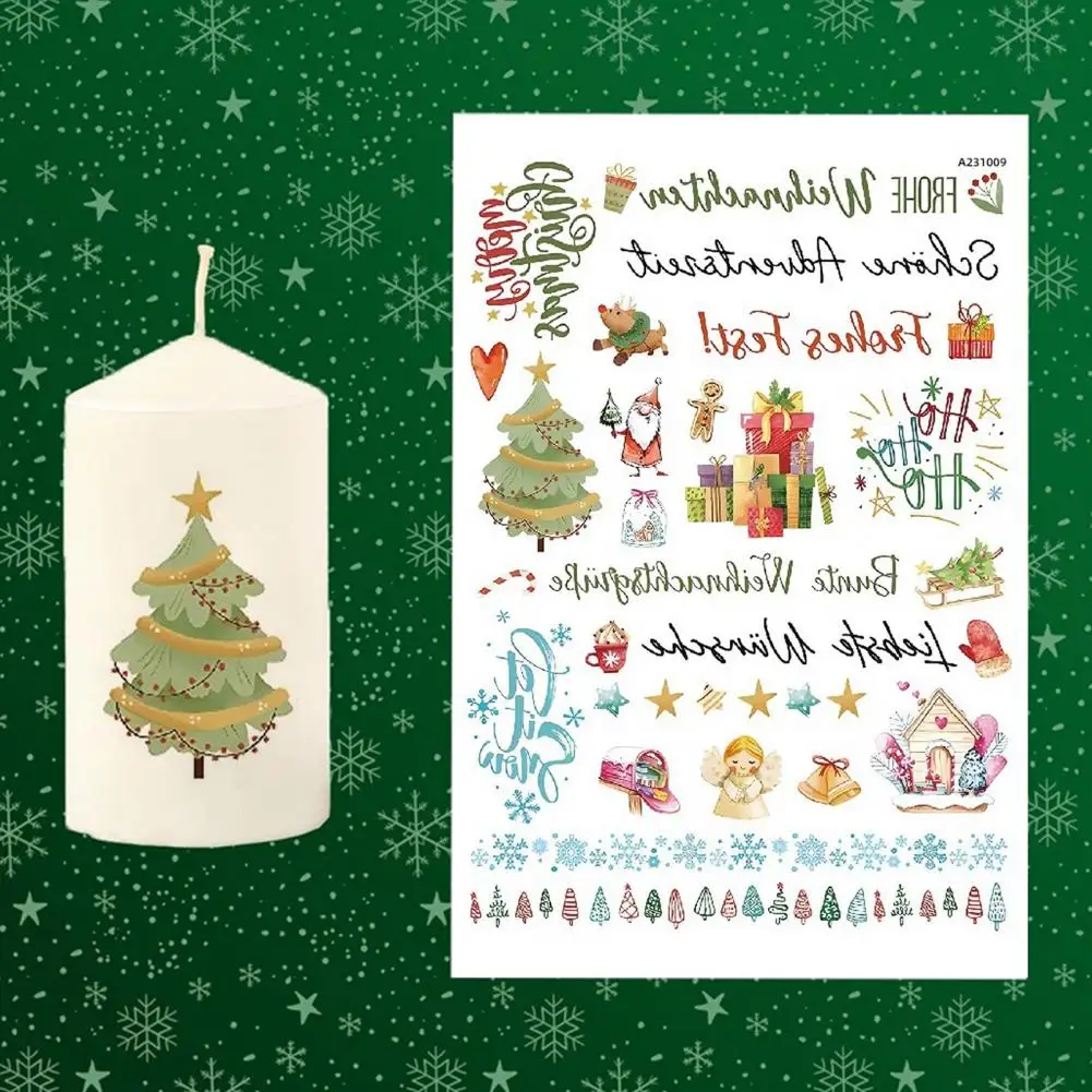 Candle Tattoo Sticker Personalized Candle Decoration Christmas Candle Tattoos Diy Stickers for Decorative Decals Customizing