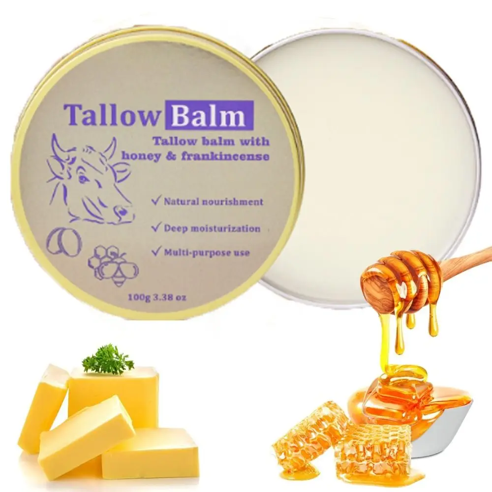 Tallow Face Moisturizer Beef Tallow Cream with Castor Oil for Face Moisturizer Tallow and Honey Cream Deep Moisturization