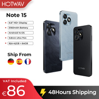 [Stock in EU]HOTWAV Note 15 Smartphone 6.6'' HD+ Display Android 14 5160mAh Mobile Phone 8(4+4)GB+64GB 13MP Ultra-Thin Cellphone