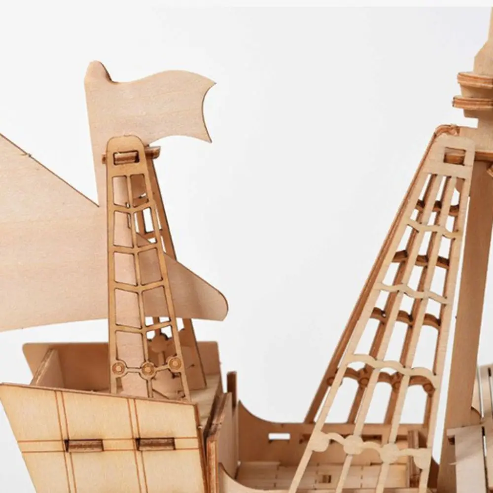 Zeilboot 3D Houten Puzzel Creatieve Ambachten Assemblagemodel Handgemaakte DIY Bouwsteensets