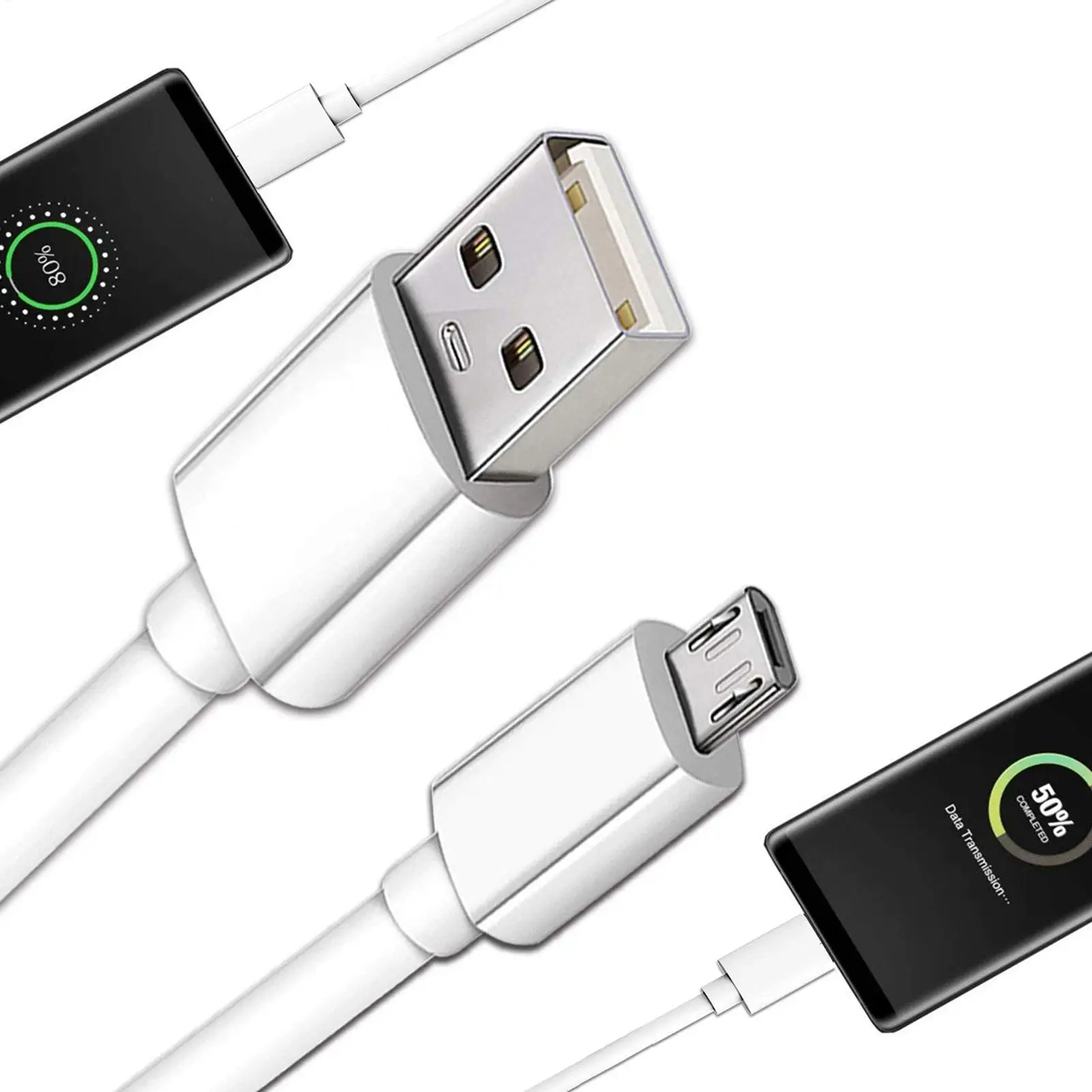 USB 2.0 Type B Charger Cable 10ft Thick Cord 480Mbps Fast Charging & Data S ync Wire For Smartphones Digital Devices Home Office
