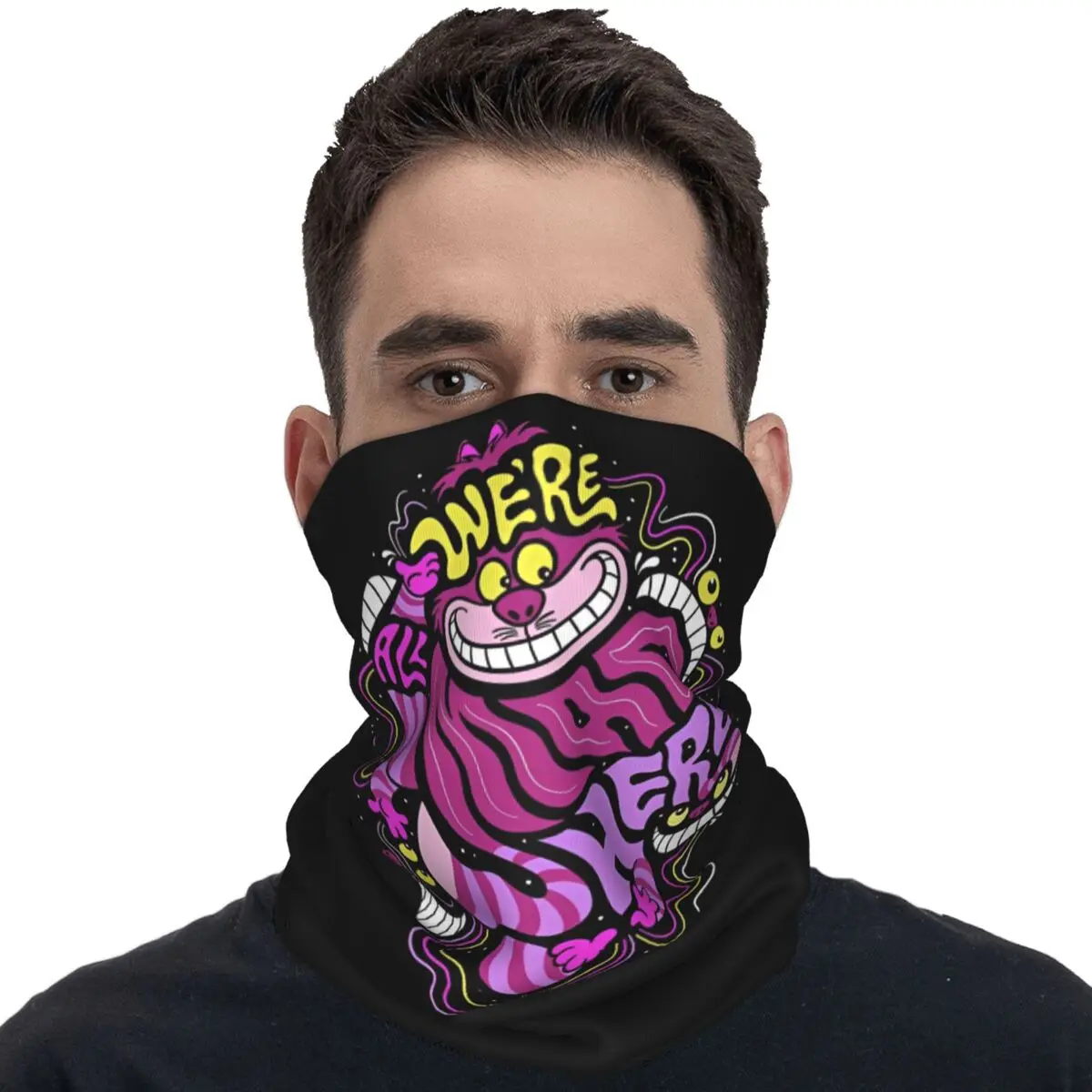 Cheshire Cat In The Darkness Balaclava Hunting Fishing Bicycle Mask Windproof Soft Bike Face Masks Summer Trendy Scarves