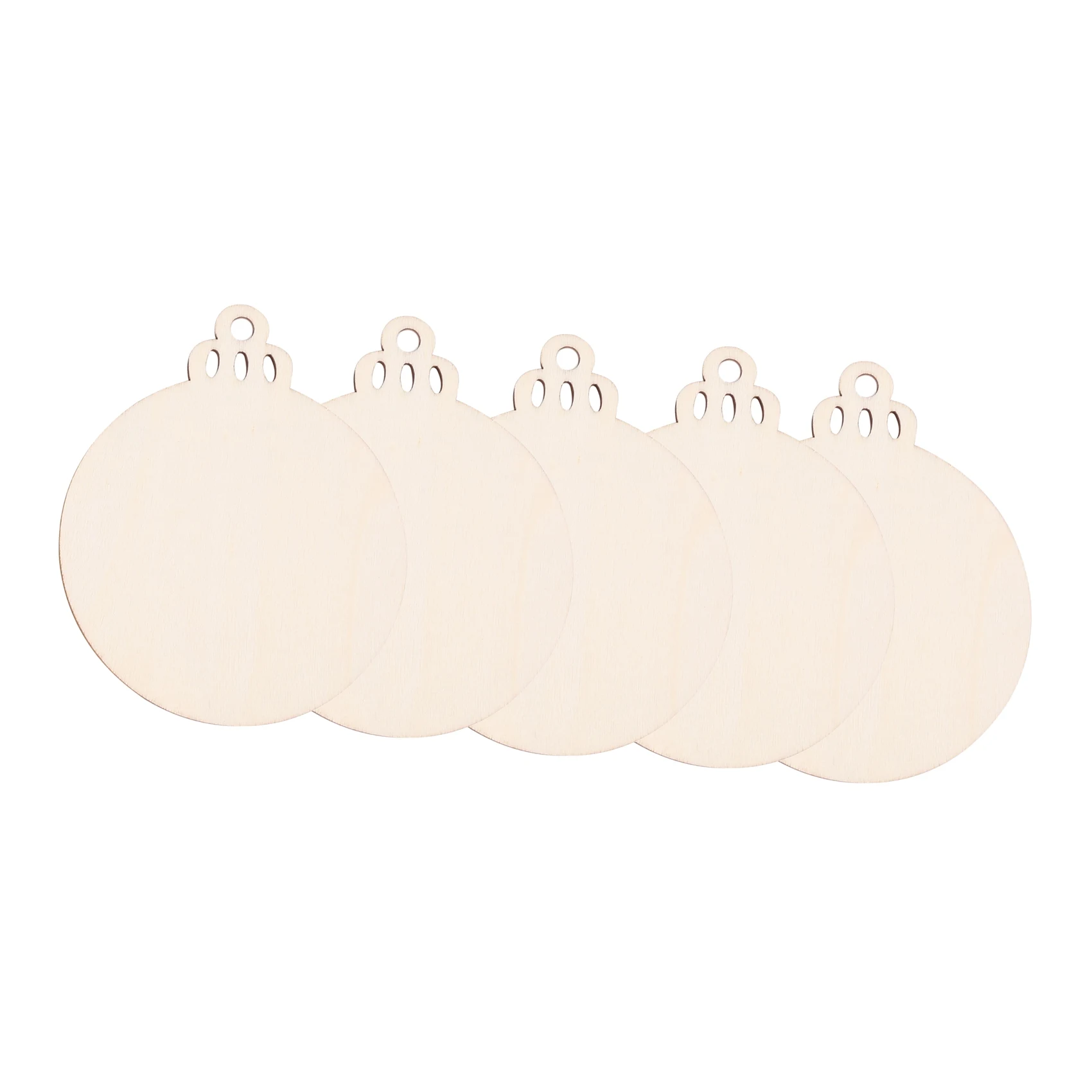 50 pezzi fai da te artigianale in legno pallina rotonda con 50 pezzi di due per dipingere ornamenti appesi natalizi non finiti disco in legno bianco naturale