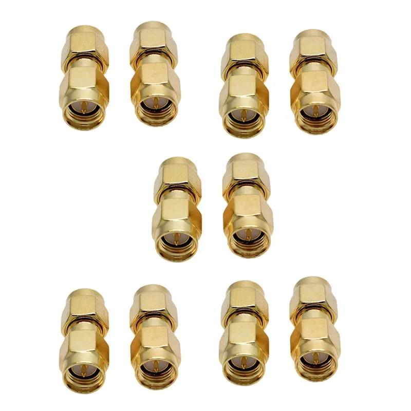 

Lot 10pcs New Brass Connector Adapter SMA Male Plug to SMA Male Plug RF Coaxial Converter Straight Drop Shipping
