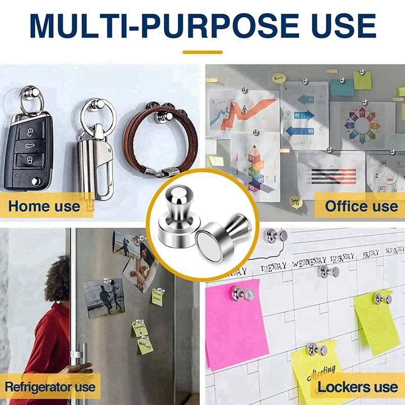 Магниты на холодильник для белых досок, 30 нажимных магнитов для холодильников, мощные неодимовые магниты на холодильник для офиса