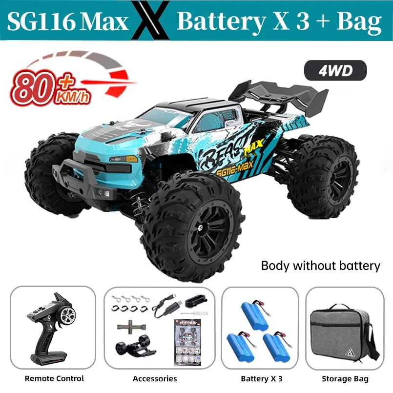 ZLL SG116 MAX 1:16 Hochgeschwindigkeits-Drift-Rennwagen 80 km/h 4WD Off-Road-Drift-Fernbedienungsauto SG316 Max Bürstenloser Motor RC-Auto