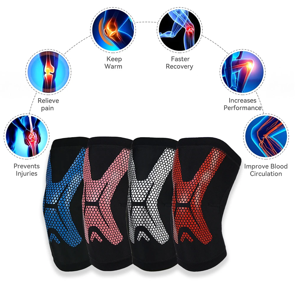 1Pcs Knee Compression Sleeve - Best Knee Brace for Knee Pain for Men Women – Knee Support for Hiking,Joint Pain Relief,Arthritis